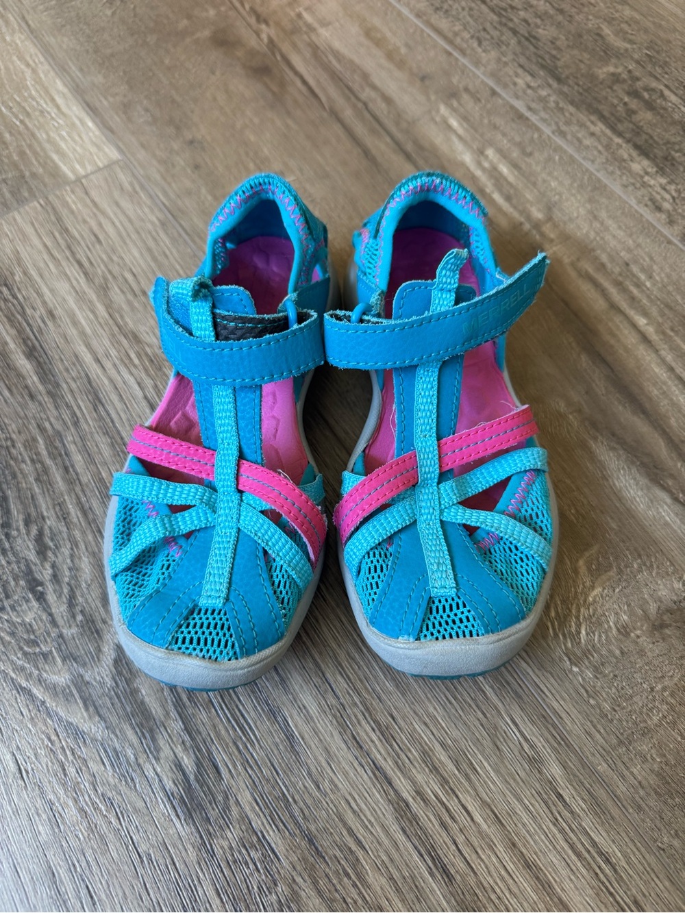 Merrell Turquoise and Pink Kids Sport Sandals